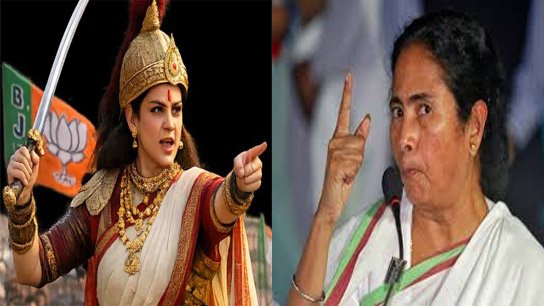 'Rani Laxmibai' Kangana targets Mamata at Raiganj roadshow