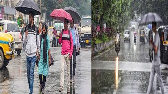 The weather suddenly changed, rain fell in the city by noon.