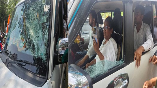 Attack on TMC MP Mitali Bag in goghat, Hooghly before Abhishek Banerjee's rally