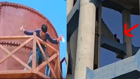 Youth climbs water tank in Purulia for marriage