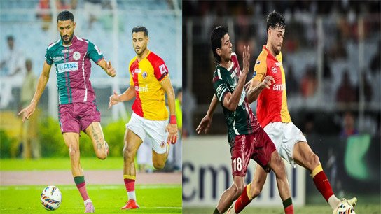 Kolkata derby ends 1-1 with two goals in the last minute