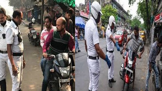 Kolkata Police in full force, arrest anyone riding a bike without a helmet