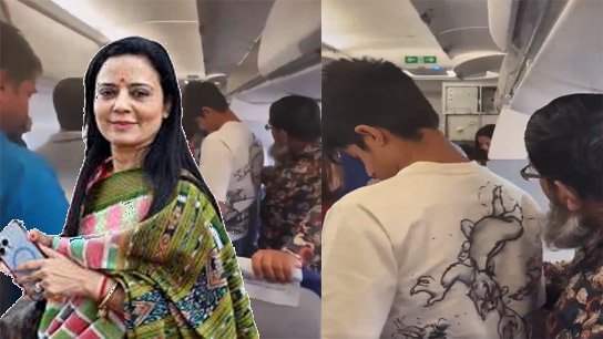 'Thief' slogans surround Mahua on plane