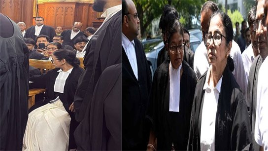 Mamata suddenly appears in the High Court wearing an unprecedented black gown
