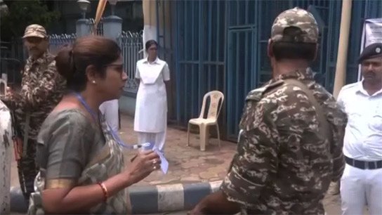 Shashi Panja was stopped from entering the Khudiram training center by the central forces at around 11 am today.