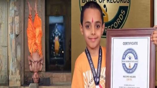 Feet in the sky and head on the ground, Indian child sets world record in Shiva Tandava chanting