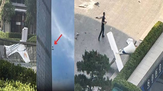 Plane crashes into China's tallest building