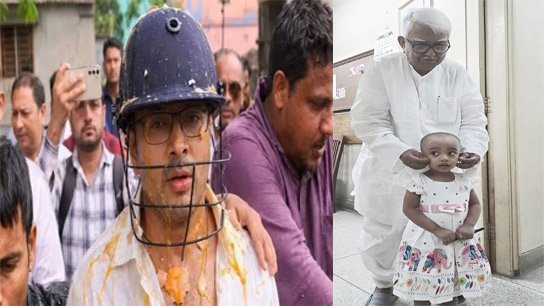 2-year-old daughter gives birthday money to Biman Basu for hawkers
