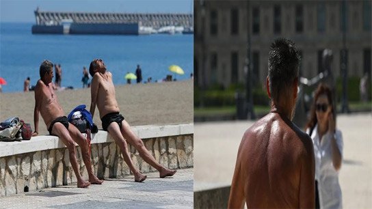 Europe 40 degrees temperature