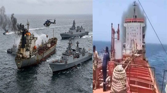 Indian Navy Rushes to Save 24 Indian Sailors After Tanker Strike Near Strait of Hormuz