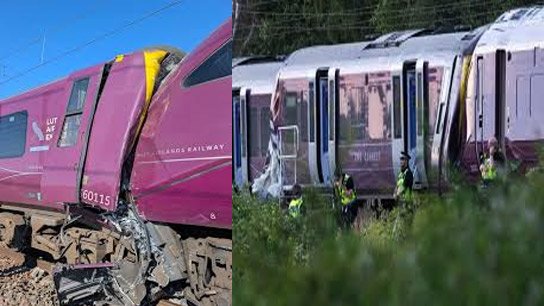 Two trains collide north of London, killing at least 1 person and seriously injuring dozens