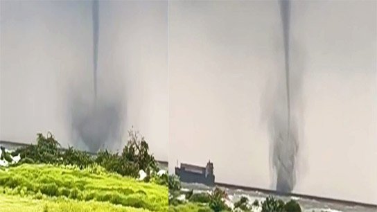 Rare natural phenomenon at sea! Twin 'tornadoes' in Hooghly River leave locals in panic