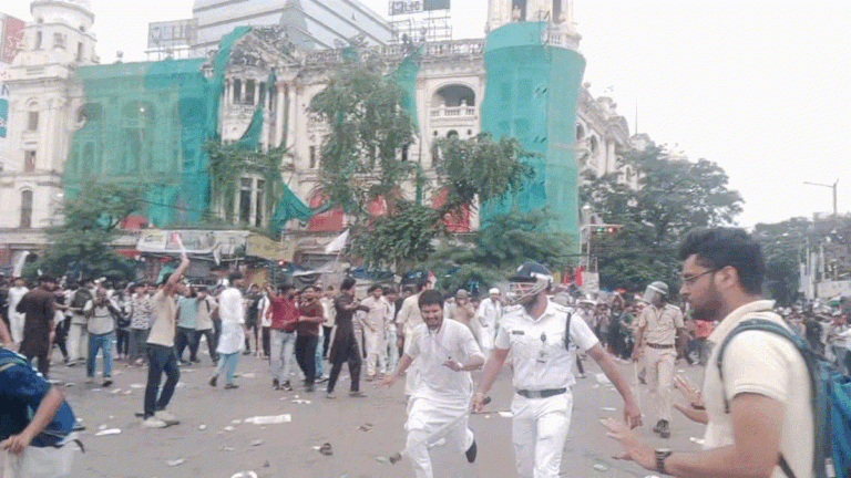 Unrest during student procession in Dharmatala, 70 non-students identified, first application of the Anti-Goondas Act