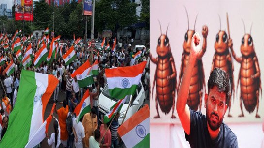'Arshola's' anarchy is unacceptable! BJP holds a protest march with national flag in hand
