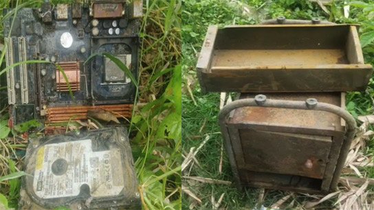 Hard disk and motherboard in pond! Noise in Bhatar, East Burdwan