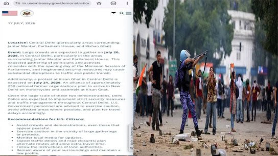 Controversy surrounds US embassy's advance protest warning, how did it get such specific information about Delhi's CJP movement?