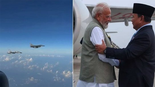 PM Modi arrives in Indonesia, welcomed by multiple fighter jets from the sky