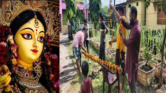 Preparations for Durga Puja begin with Khutti Puja of Ujjwal Sangha of Shaktigarh, Siliguri