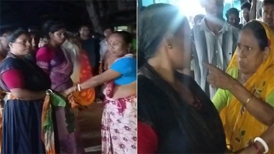 Women tied ropes around Trinamool leader's waist in Basanti