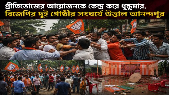 Anandpur in turmoil as two groups of Dhundhumar and BJP clash over the organization of a wedding feast