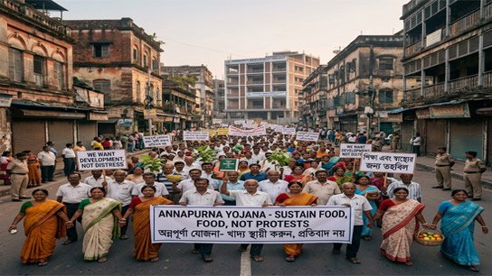 Protests are spreading like wildfire from district to district due to lack of funds from Annapurna Yojana