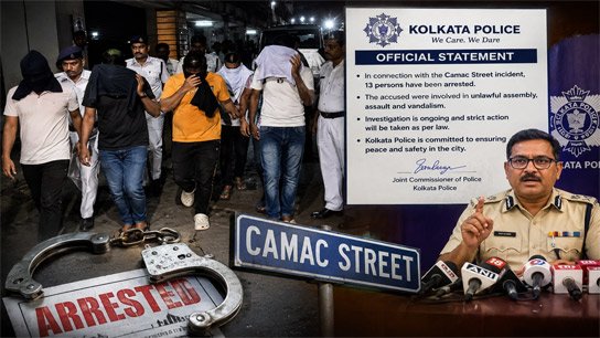Hoarding incident at Abhishek's office on Camac Street: 13 people arrested, police register 3 cases