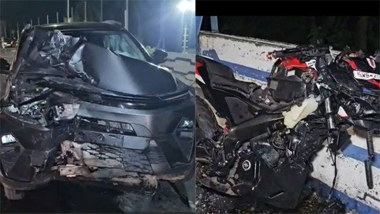 A young biker from Behala lost his life in a head-on collision with a four-wheeler on Sampriti flyover.