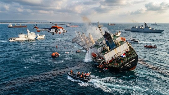 Panamanian ship sinks off Odisha coast, rescue operation underway to find 24 crew members
