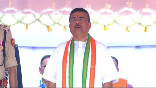 Subhendu Adhikari hoisted the national flag