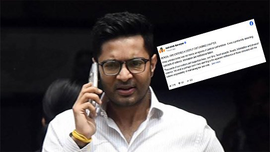 Abhishek Banerjee takes to social media to speak out about political violence and administrative role in the state