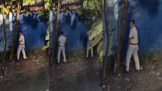 A young policeman 'Toilets' on the side of the road during a derby in Barasat! A viral video sparks heated debate and laughter on the internet