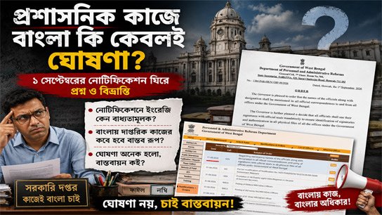 Is Bengali the only language used in administrative work? Questions and confusion surrounding the September 1 notification