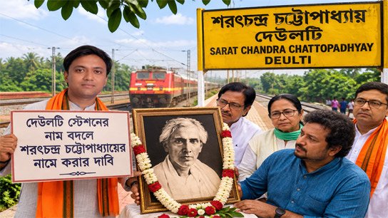 Demand to rename Deulti station after Sharat Chandra Chatterjee