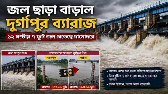 DVC slightly reduces water release, but seepage increases in Durgapur Barrage: Water rising in Damodar, strict alert in 4 districts