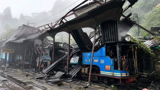 DHR Loco Shed Roof Collapses at Darjeeling Railway Station