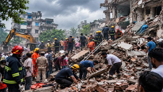 Only screams, fear of many deaths; Six-story building collapses with a bang