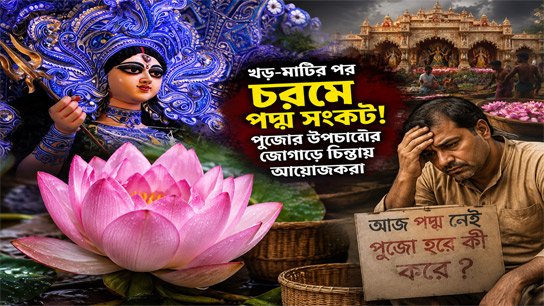 Ahead of the Puja, 108 lotuses face severe shortage; Idol artists in crisis due to skyrocketing prices of straw and clay