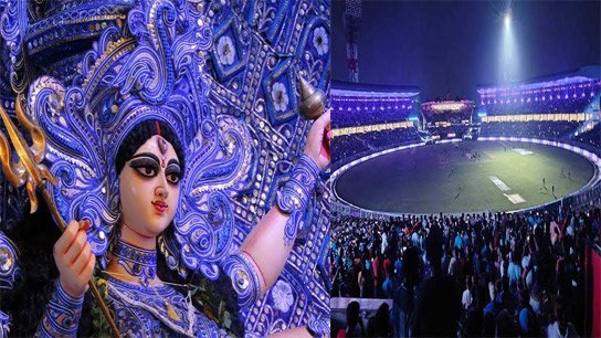 Mega gathering of 3,000 drummers and 4,000 conch shell players at Eden on Mahalaya! A grand initiative to enter the Guinness Book of World Records
