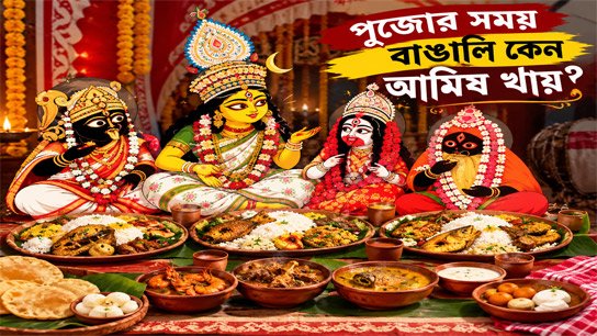 Why do Bengalis eat non-vegetarian food during Puja? What do the pages of history and mythology say?