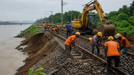 Relief news; Repair work on landslide on New Farakka railway line nearing completion