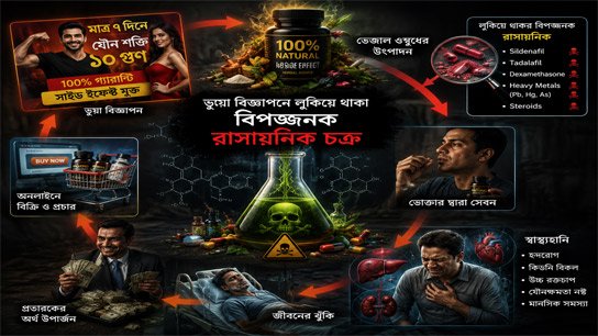 Dangerous chemical cycle hidden in false ads for sexual weakness