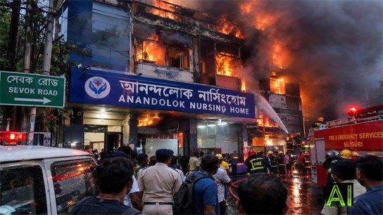 Sensational fire at Anandalok Nursing Home on Sevak Road, Siliguri