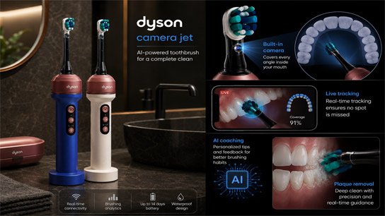 Dyson launches innovative toothbrush with camera and AI technology; 'Camerajet' for live tracking inside the mouth and plaque removal