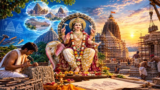 Is there really no temple of Vishwakarma? Or is his real temple hidden in people's workplaces?