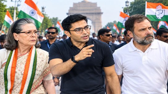 Abhishek to hit the road in Delhi today, Rahul and Sonia to accompany him
