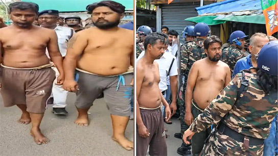 The police dragged the boyfriend and his father naked around the village, now the boyfriend's parents are being dragged around naked with ropes around their waists