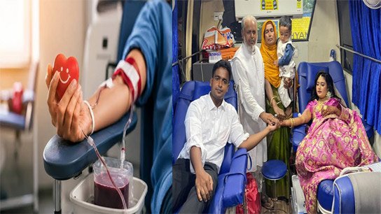 Blood donation camp at the wedding ceremony