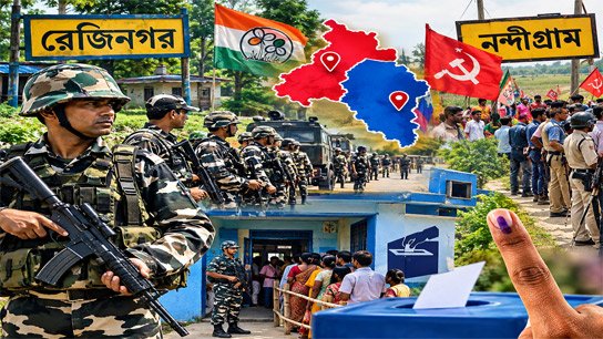 71 companies of troops deployed; high-voltage by-elections in Rejinagar and Nandigram today