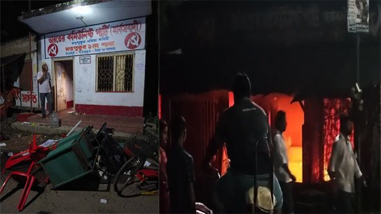 BJP vandalism and arson at Dattapukur CPI(M) Area Committee office, strong anger from people of the area against BJP