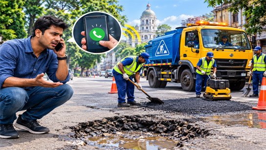 Roads are bad! Call the number below, Kolkata Municipality will send a car immediately